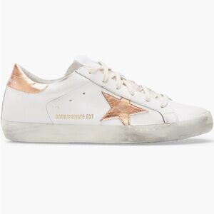 NWOT! Golden Goose | Super-Star Low
Top Sneaker | WHITE/PEACH PINK | 1OUS / 40EU